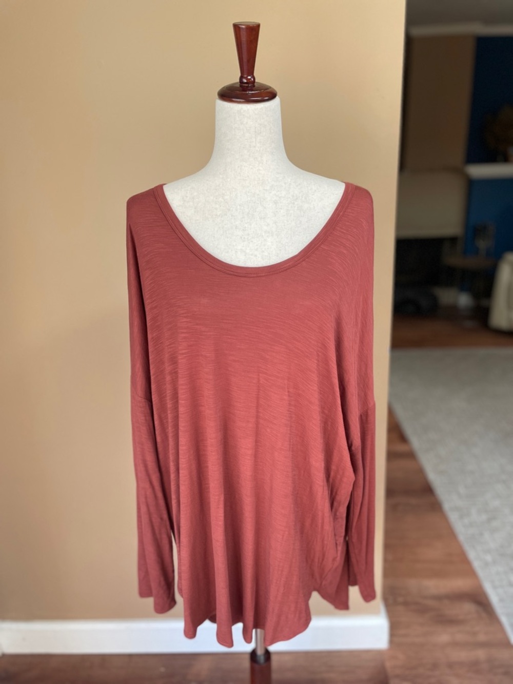 Old Navy Womens‎ Luxe Scoop Neck Tunic Top 2XL XXL Long Sleeves Stretchy Soft
